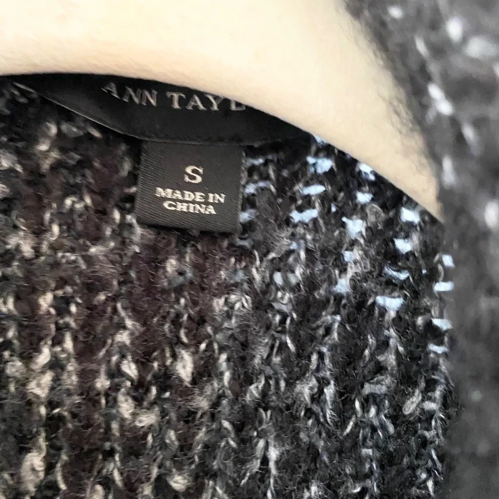 Ann Taylor Black Flecked Knit Open Blazer - Picture 7 of 12